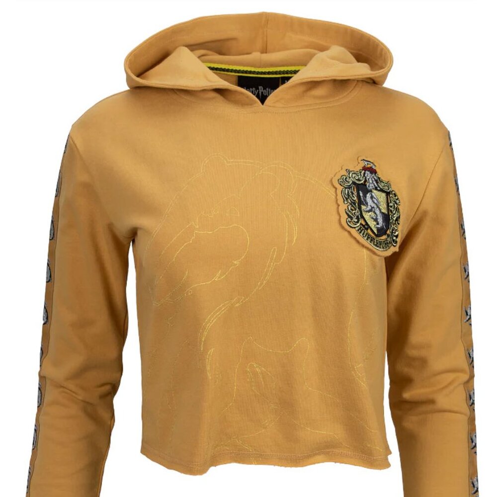 **SOLD** WIZARDING WORLD Harry Potter Hufflepuff Cropped Hoodie Sweatshirt